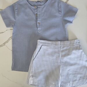 Kids Blue and White Matching Set